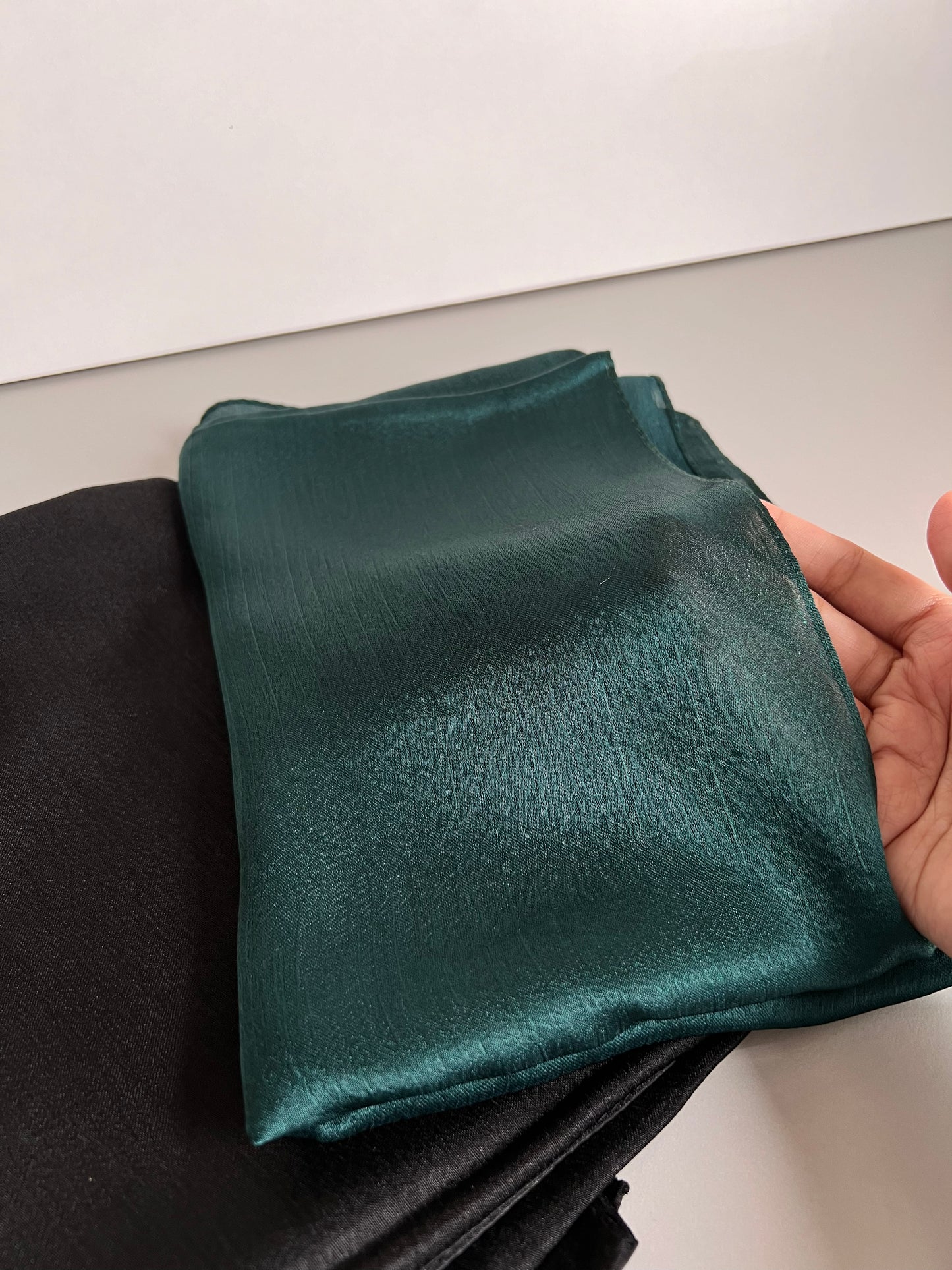 Turquoise Green Satin Silk
