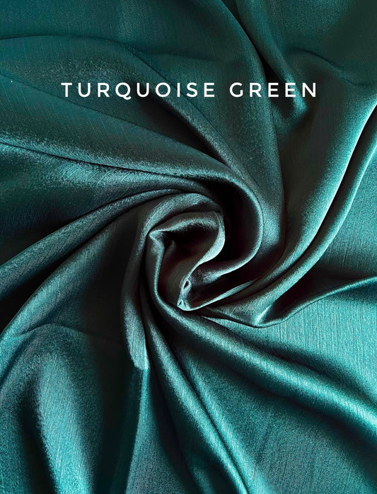 Turquoise Green Satin Silk